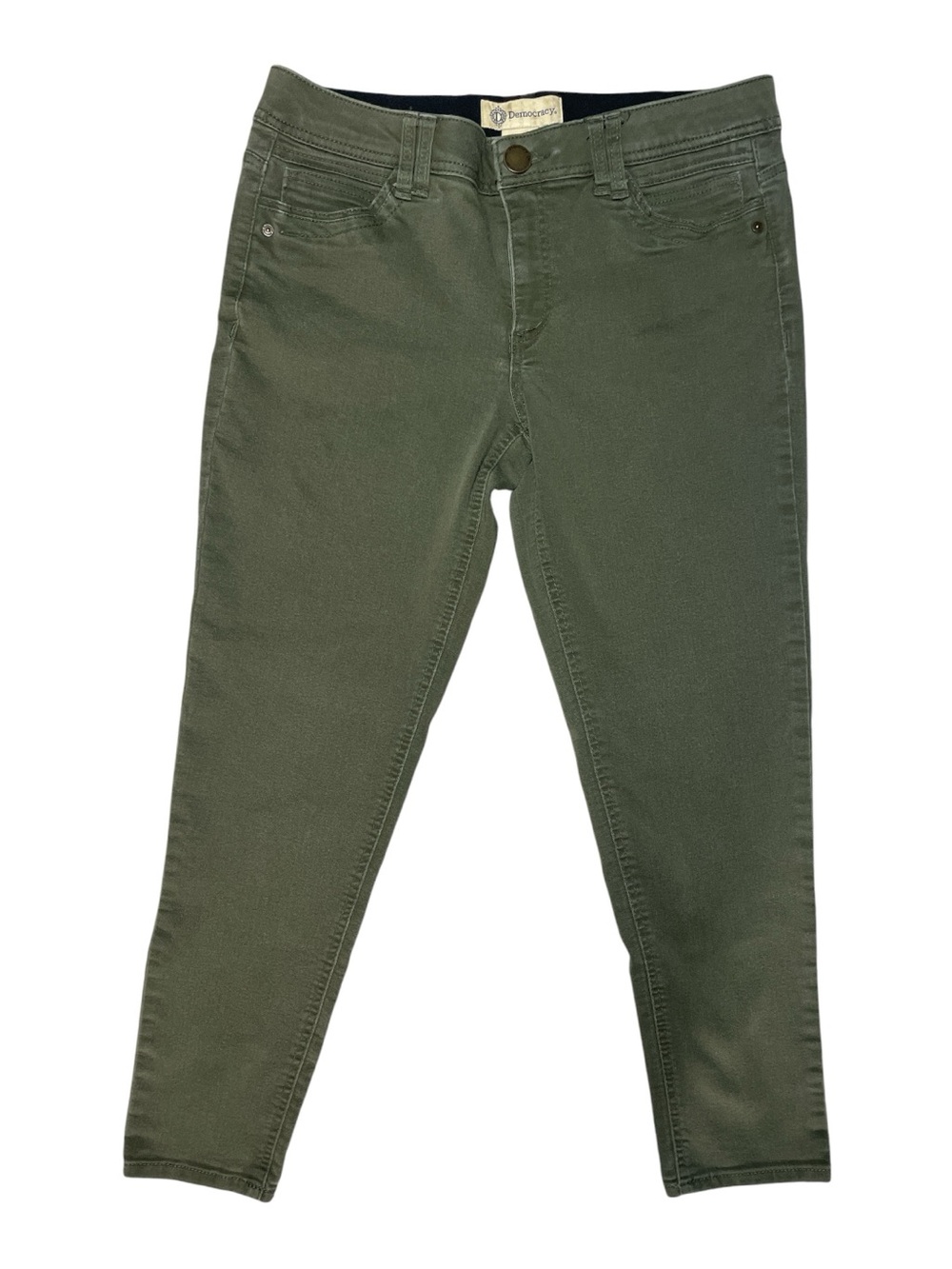 Democracy Cotton Ab Solution Olive Ankle Jeans Size 10